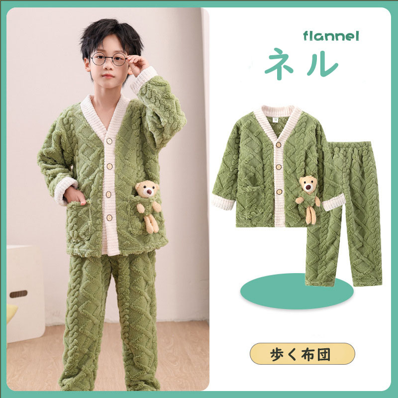 パジャマ キッズ 子供 長袖 150 140 130 120 110 100 90 モコモコ 冬