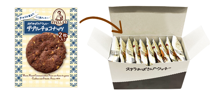 ステラおばさんのクッキー ダブルチョコナッツ/2枚トレーA 20枚（2枚