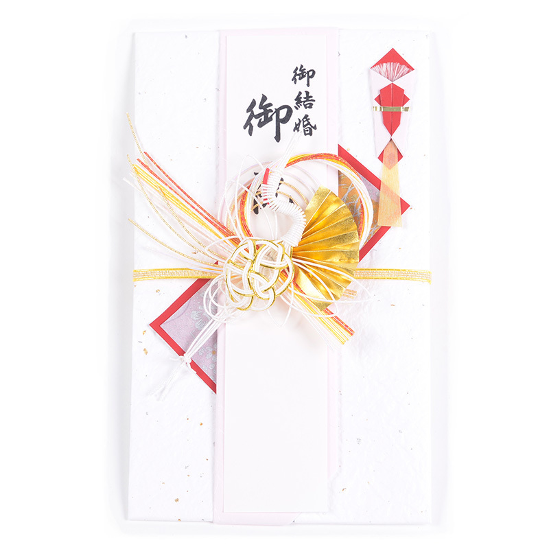 aurora ご祝儀袋 のし袋 大判 大きめ 扇鶴 金赤 婚礼祝 結婚祝 寿 御