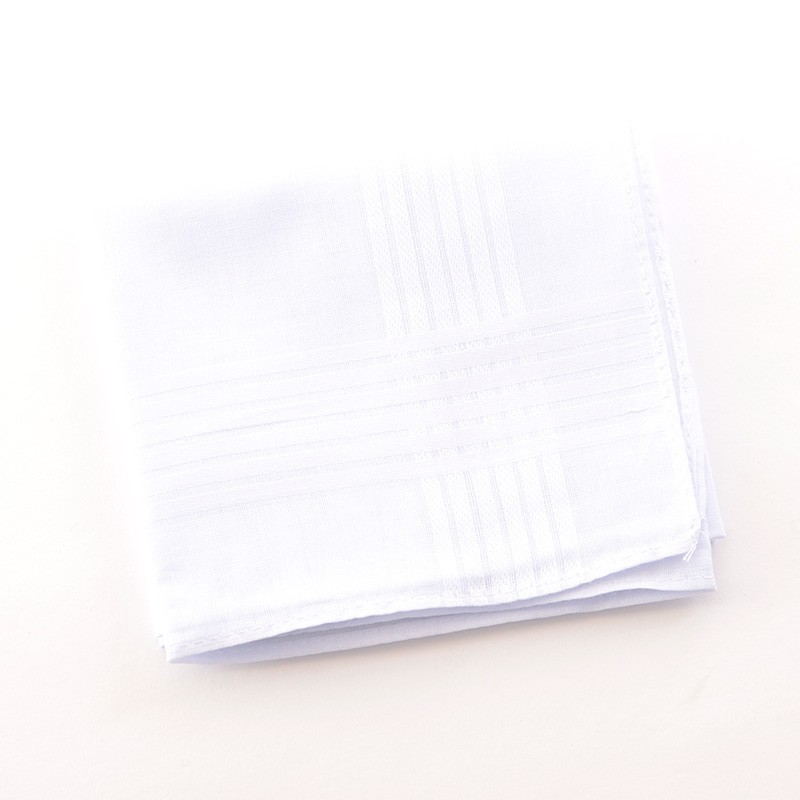 aurora 男女兼用シンプル白ハンカチ ホワイト 結婚式 ウェディング 冠