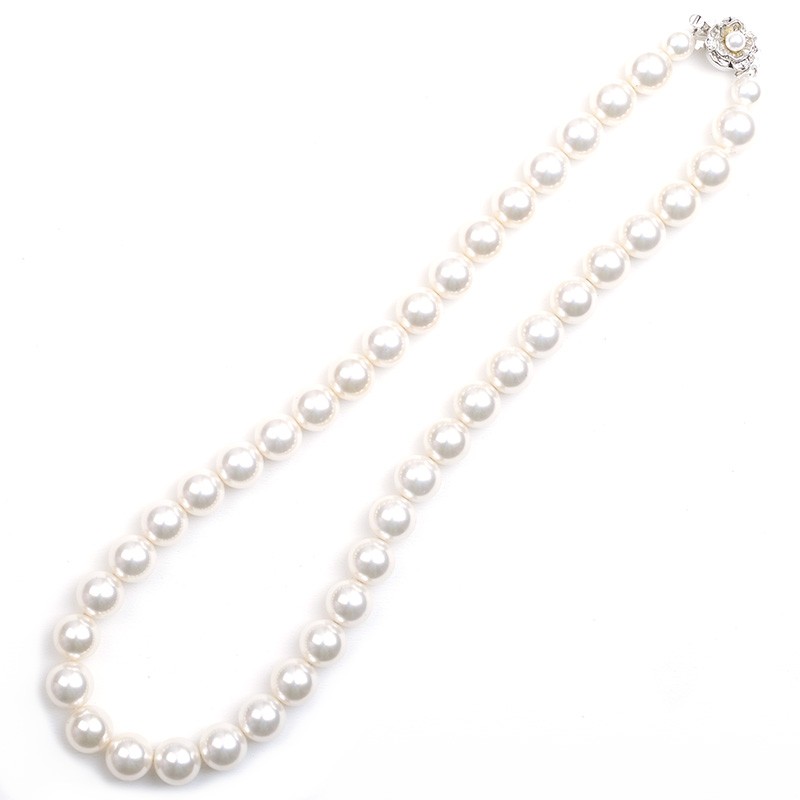 aurora(ファッション) 日本製12mm本貝パールネックレス 19インチ