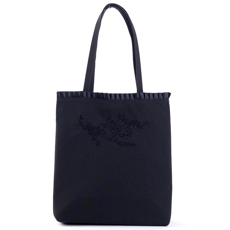 aurora 刺繍ミニサブバッグ 手提げ 日本製 黒 慶弔両用 ブラック