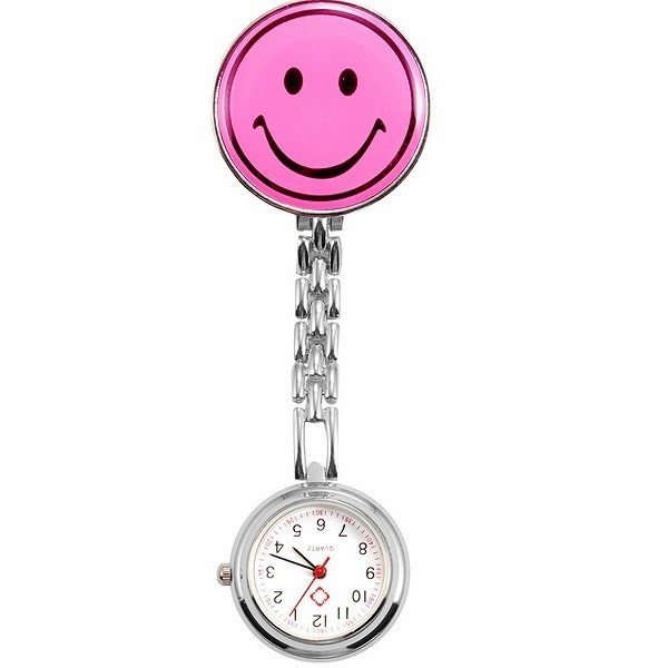 ナースウォッチ 時計 逆さ時計 ニコちゃんマーク クリップ 蓄光式