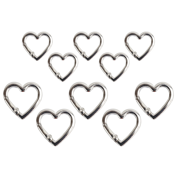 10個セット ハート型 カラビナ 選べる 2サイズ スモールサイズ リング