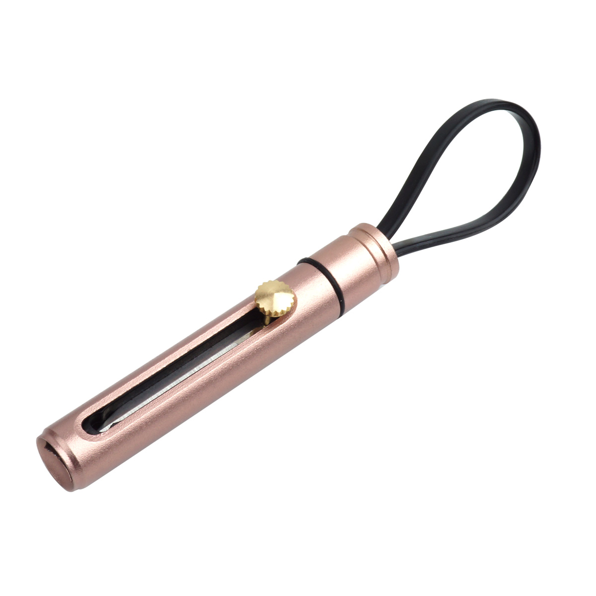 カッター ミニカッター スライド式 リング付属 ロック 金属製 持ち運び