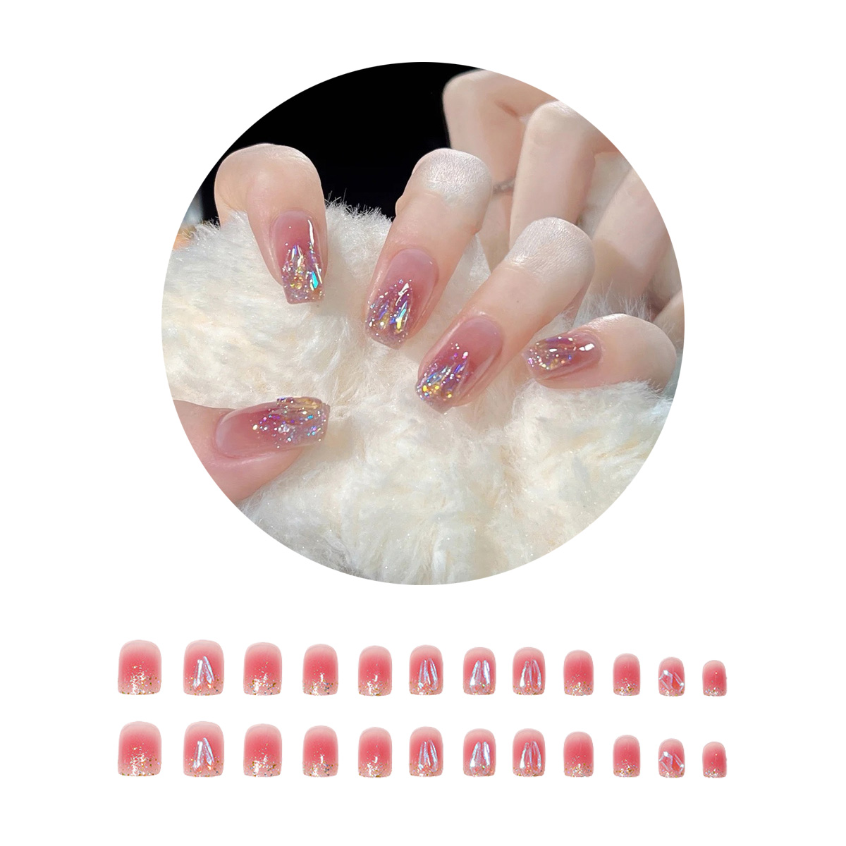 ネイルパーツ用 ネイルチップ 24枚セット セルフネイル パーツ ショート ロング