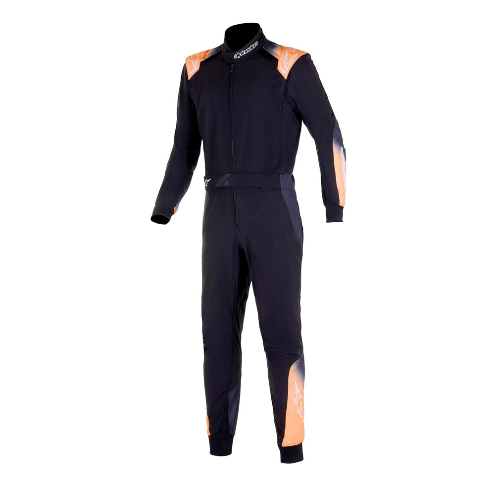 アルパインスターズ カート用レーシングスーツ KMX-5 V2 SUIT (サイズ:42) 1241 BLACK WHITE ORANGE FLUO