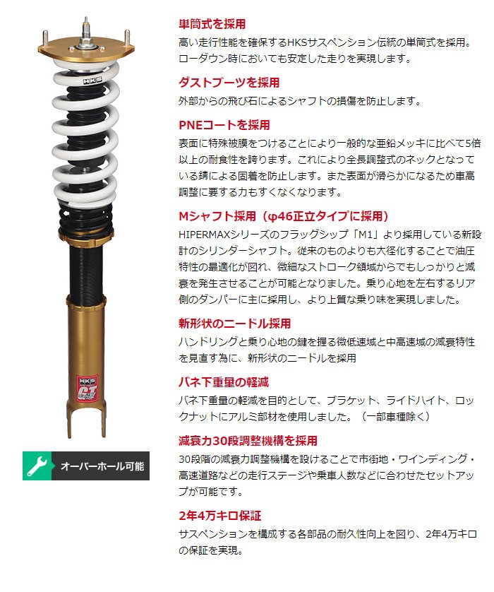 信頼セール 車高調 車高調 ハイパーマックス 1g Fe Hks Max4gt 0031ならショッピング ランキングや口コミも豊富なネット通販 更にお得なpaypay残高も スマホアプリも充実で毎日どこからでも気になる商品をその場でお求めいただけます 車 バイク 自転車 Hks