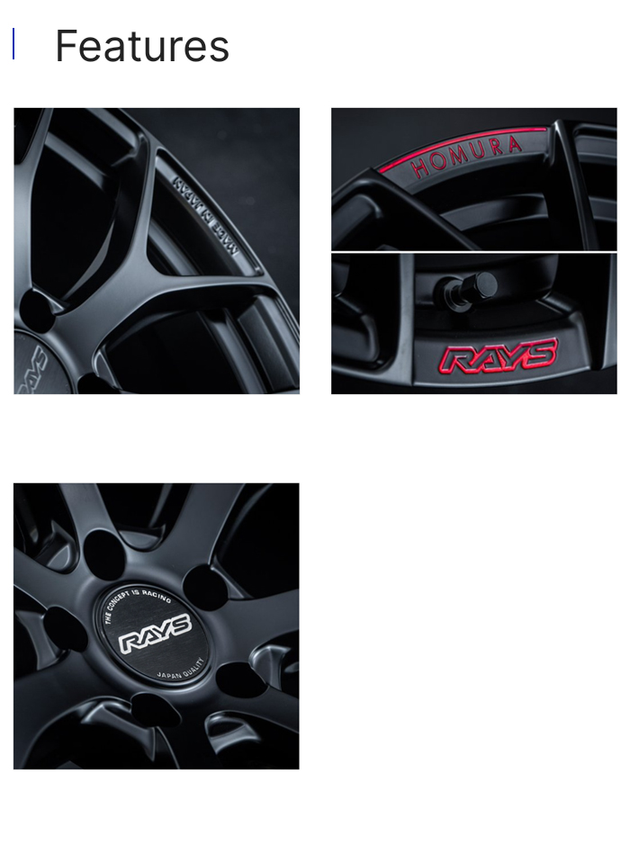 RAYS レイズ ホムラ HOMURA 2X7FT Semigloss Black/RAP (B7J) 19×8.0J