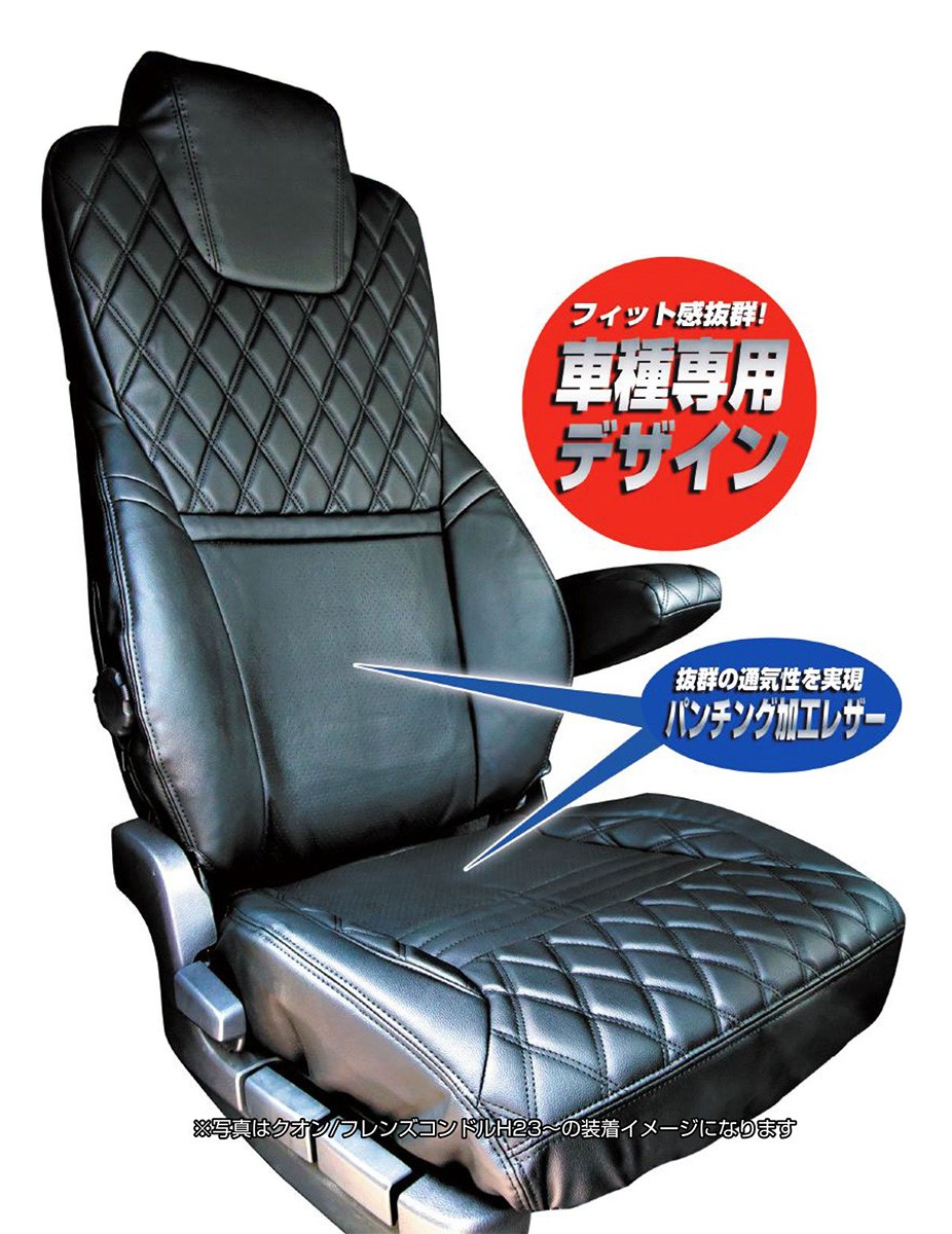 JETINOUE ジェットイノウエ シートカバーCOMBI 運転席用 (黒/黒糸