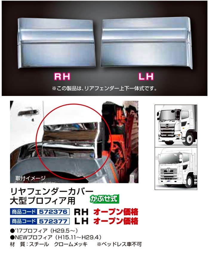 楽天市場 Jetinoue ジェットイノウエ プロフィア用 リヤフェンダーカバー 上下一体式 左右セット ベッドレス車 Hino 大型 17プロフィア H29 5 On 等 現金特価 Atempletonphoto Com