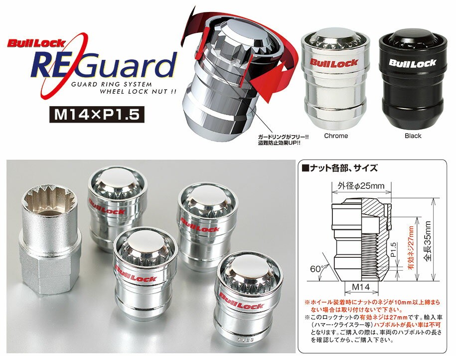 協永産業 BullLock REGuard M14×P1.5 (ナット16p＋ホイールロック4p