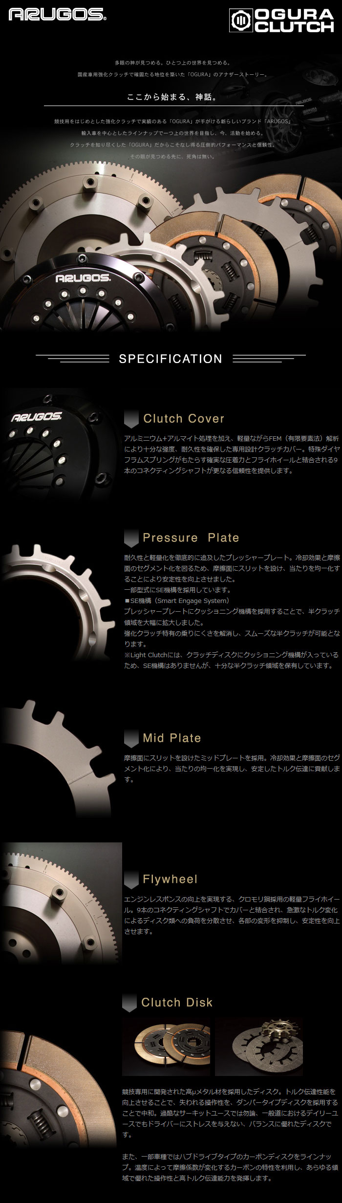 アルテッツァSXE10用 ORC 250Light HP(高圧着タイプ) ORC ライトクラッチ 250Light-HP シングル プッシュ式 高圧着 ダンパー