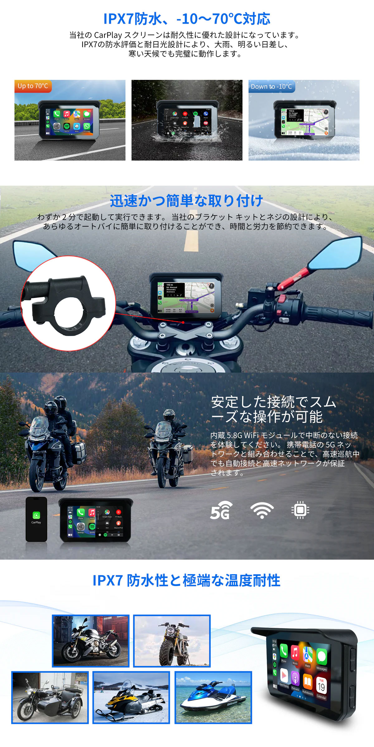 OttoScreen オットスクリーン ポータブルバイクワイヤレス スクリーン