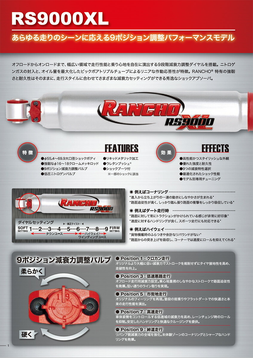 RANCHO ランチョ RS9000XL HZJ74V (前後セット) 99 HZJ76V