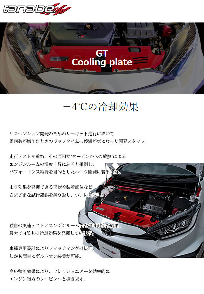 tanabe タナベ GTクーリングプレート メインプレート+フェンダープレートセット GRヤリス GXPA16 G16E-GTS 2020/09〜 tanabe-body-01005:オートクラフト 通販 