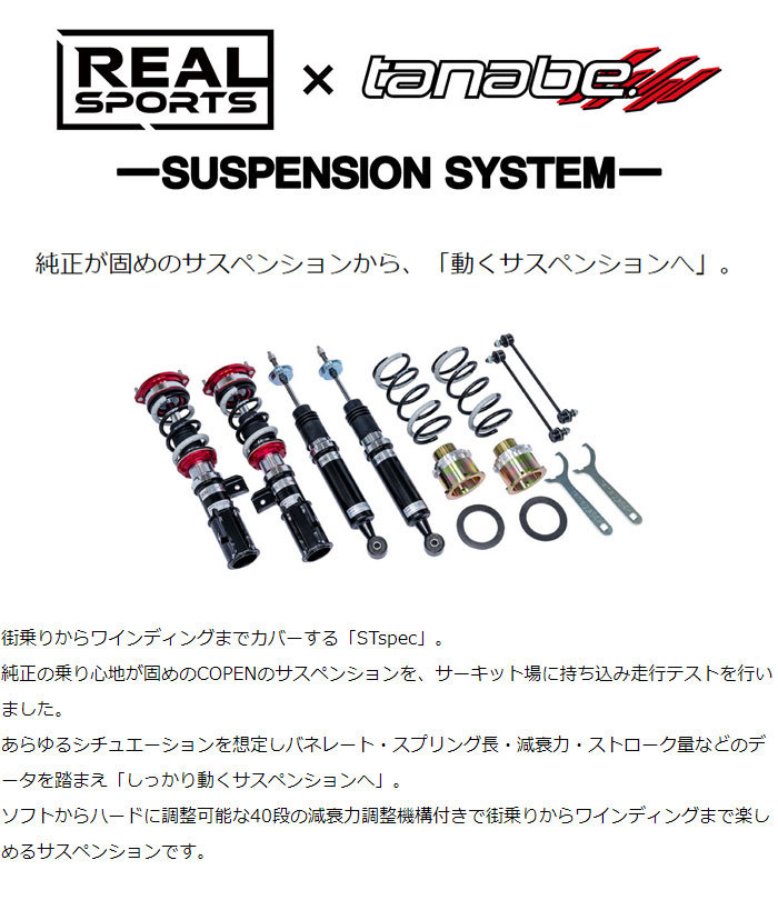 現品 REAL SPORTS×tanabe リアルスポーツ×タナベ 車高調 ST-スペック