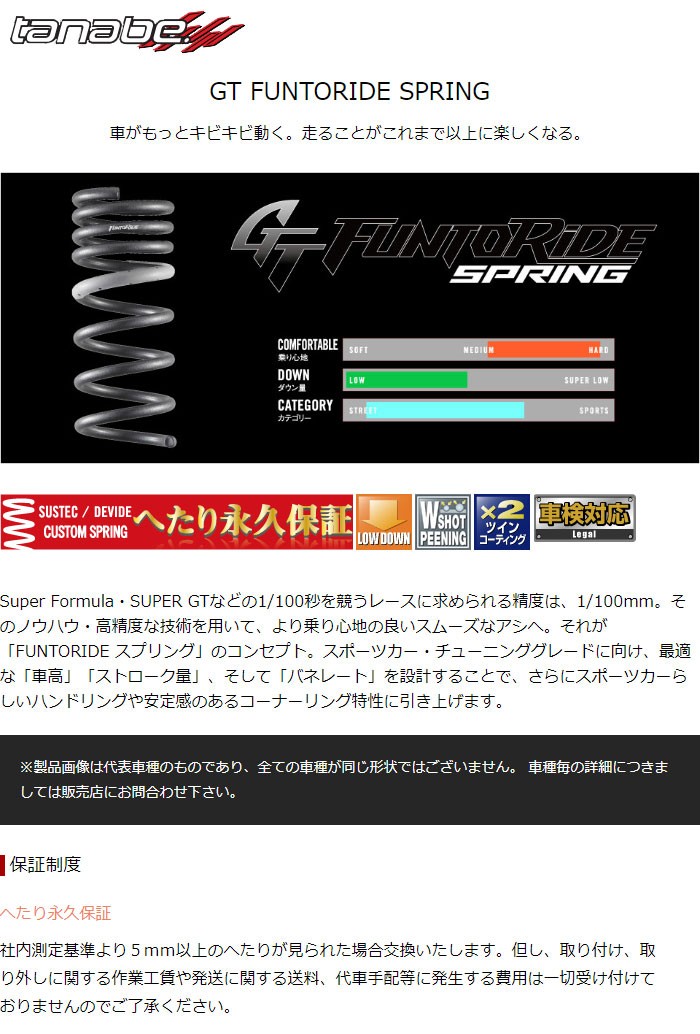 tanabe タナベ GT ファントライド スプリング 1台分セット スイフト