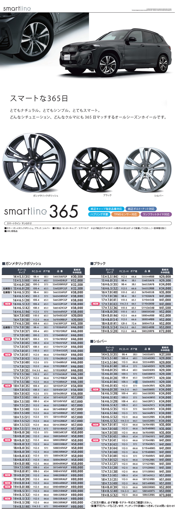 メルタロウさま専用　smart lineホイールセット SMART LINE/SMART LINE 365（タイヤホイールセット）｜フジ