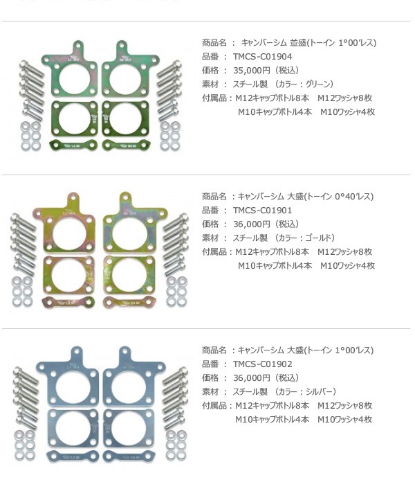 TMスクエア　キャンバーシム　大盛？　スイスポ　ZC32S TM SQUARE TMスクエア キャンバーシム 大盛(トーイン 0°40′レス