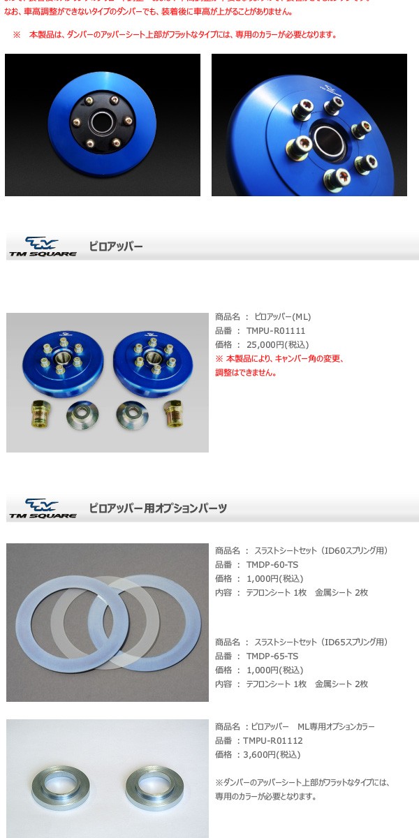 TM SQUARE スイフトスポーツ ZC31S スラストシートセット （ID60