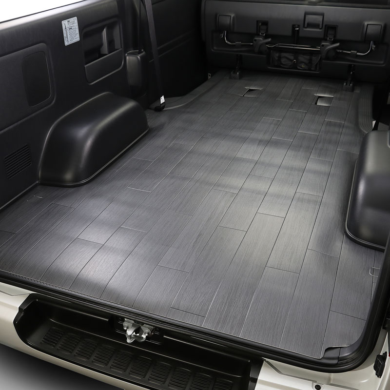 UIvehicle CFカーゴマット グレー木目柄・ロングタイプ ハイエース 200
