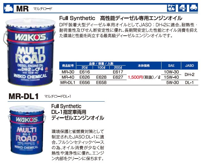 ワコーズ ディーゼル用エンジンオイル