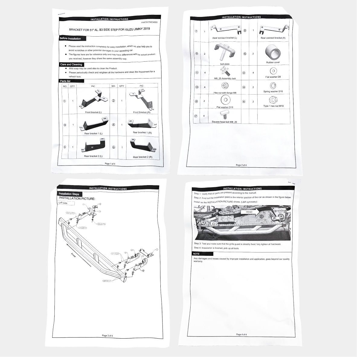 ジムニー スズキ ノマド JC74 サイドステップ 左右 セット サイドバー