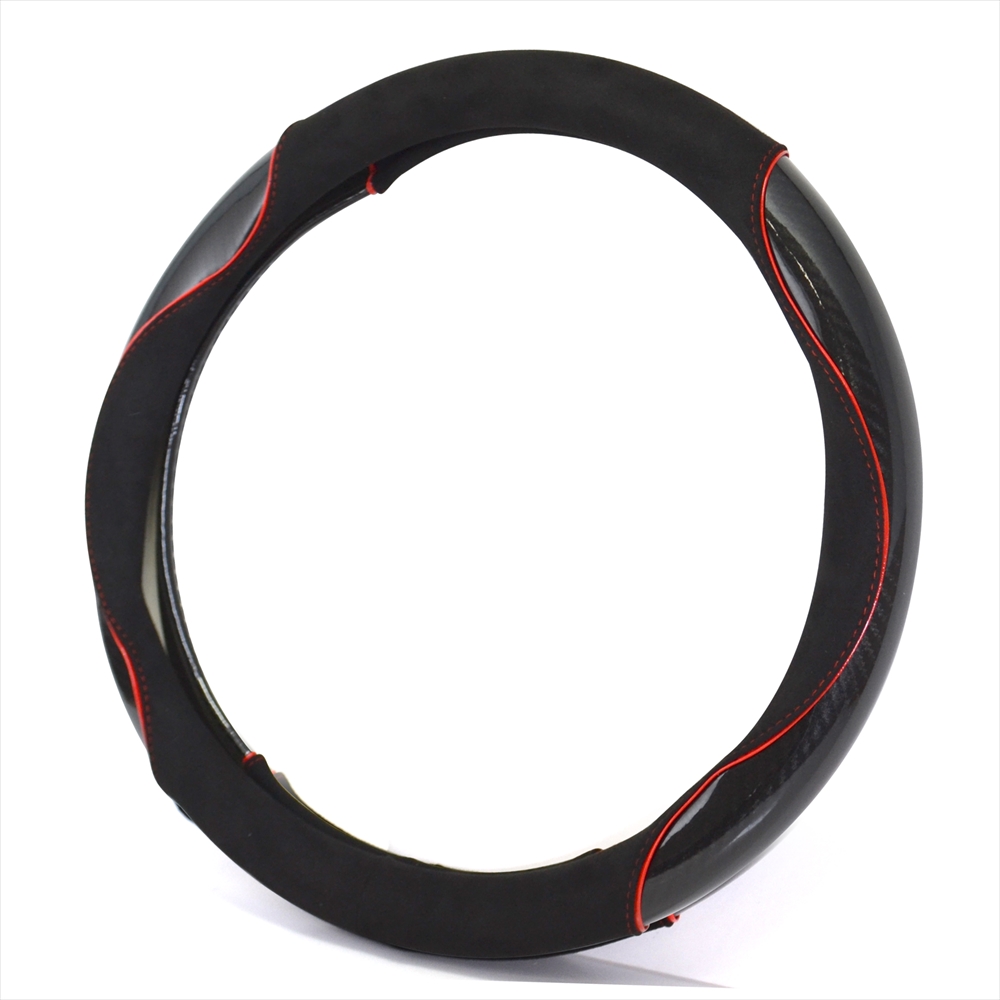 ハンドルカバー トラック 大型 ダンプ 軽自動車 カーボン調 スエード調