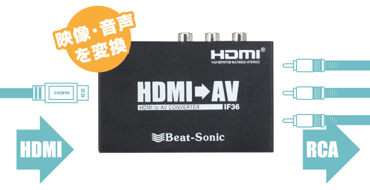 ビートソニック HDMI→RCA・映像音声変換 インターフェースアダプター