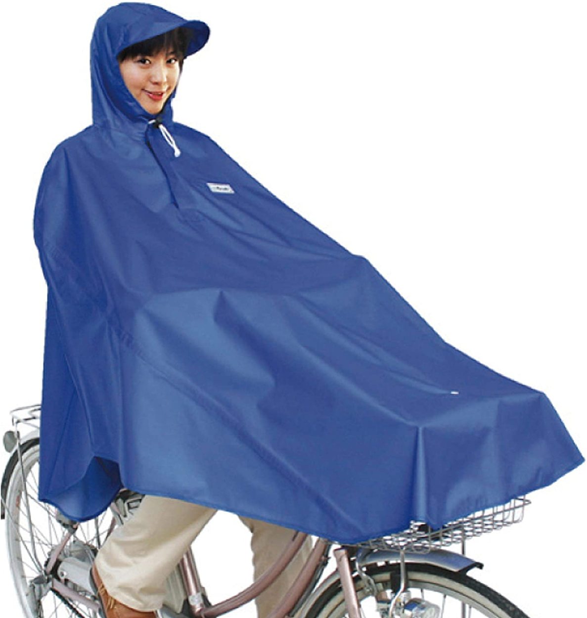 自転車  ポンチョ D-3POOK 　 ベージュ・ブルー 　 (雨除け/雨よけ/カッパ/自転車用) マルト  送料無料｜autoland｜02