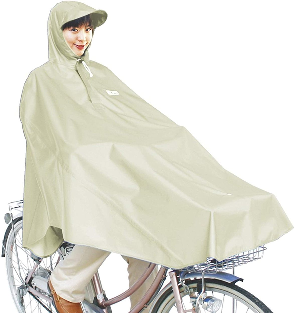 自転車  ポンチョ D-3POOK 　 ベージュ・ブルー 　 (雨除け/雨よけ/カッパ/自転車用) マルト  送料無料｜autoland｜03