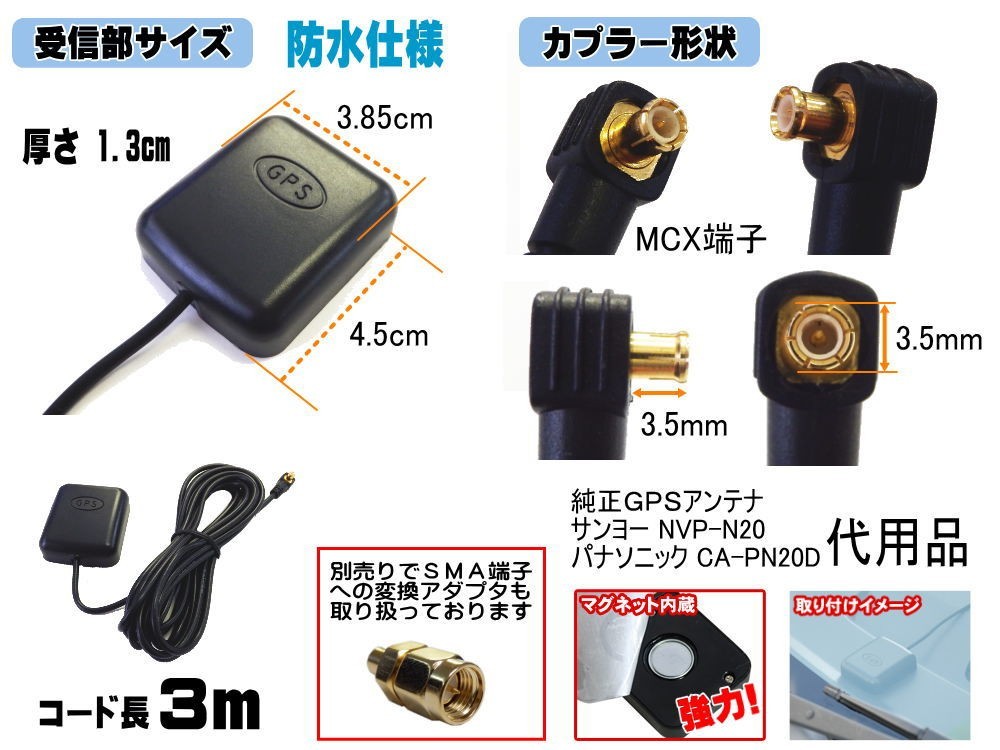 AUTOMAX izumi GPSアンテナ//高感度 コード長3m ゴリラ