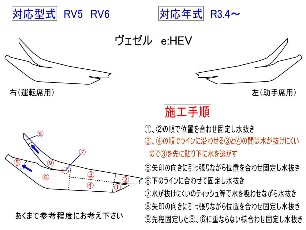 ヴェゼル ヘッドライトプロテクションフィルム (ヴェゼル RV5 RV6系