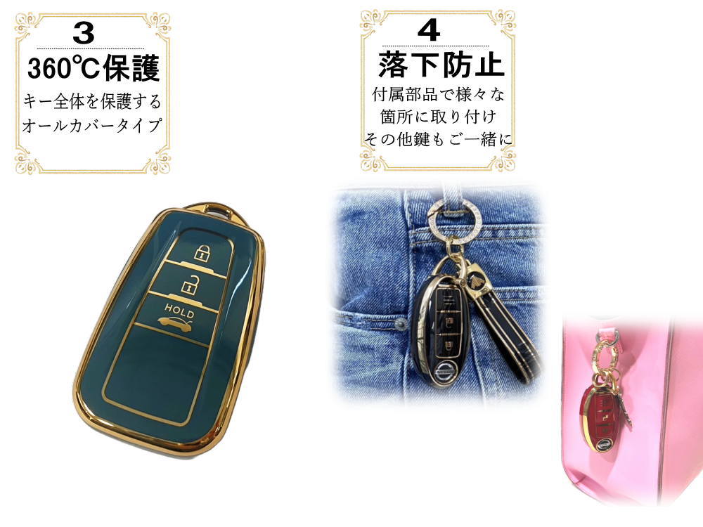 トヨタ（TOYOTA） トヨタ用 (A) スマートキーケース キーリング
