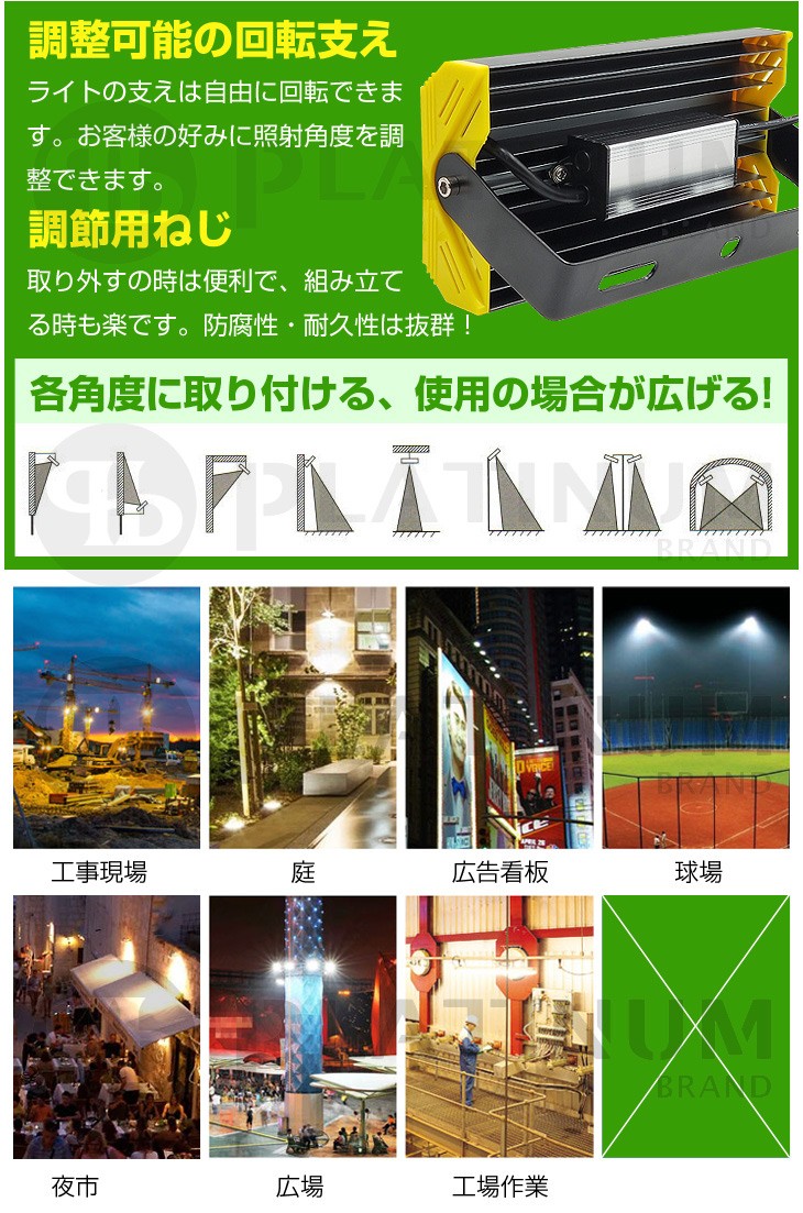 LED投光器/サーチライト 50W・700W相当 超薄型！6900LM 昼光色 広角240度 防水 3mコード・PSE付き 看板灯/作業灯/駐車場灯/ ナイター【2個set！即納！1年保証】 :AS-CLD-050Ax2:オートワン - 通販 - Yahoo!ショッピング