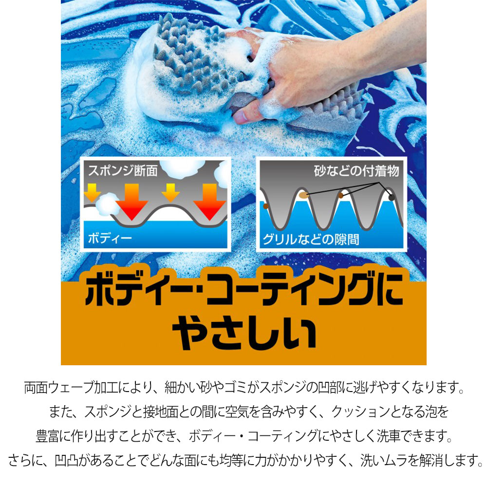PROSTAFF プロスタッフ コーティング施工車専用 Wウェーブスポンジ 車 洗車グッズ 洗車用品 P203 | ProStaff（車） | 06