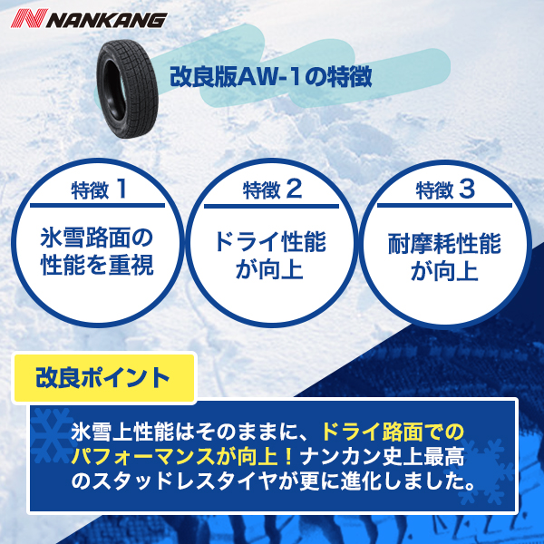 4本セット 185/55R16 スタッドレスタイヤ NANKANG ナンカン AW-1スタッドレス 2024年製 : nk01654-4 :  AUTOWAY(オートウェイ) - 通販 - Yahoo!ショッピング