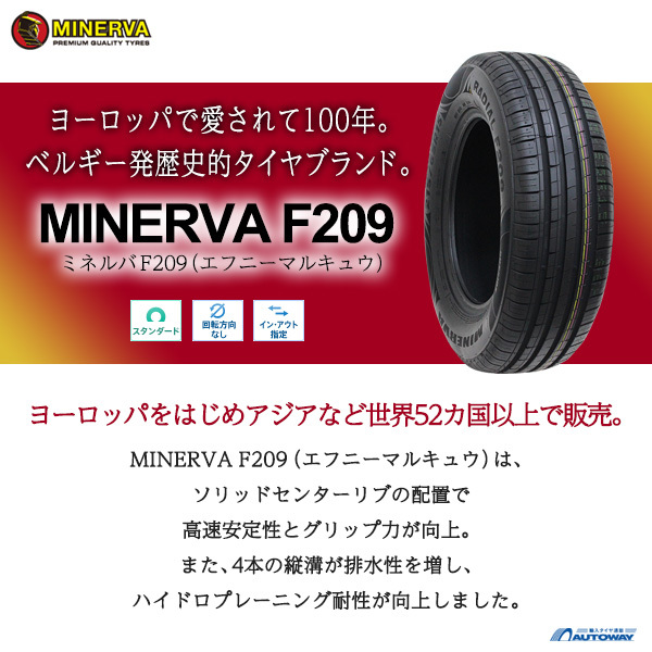 195/50R16 MINERVA F209 タイヤ サマータイヤ AUTOWAY(オートウェイ 