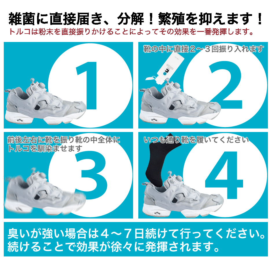 ご利用方法　靴　消臭　消臭剤　スカロー　野菜洗浄　送料無料　１位獲得