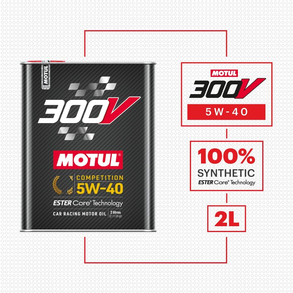 MOTUL(モチュール) 300V COMPETITION(300V コンペティション)100%化学合成(エステルコア) エンジンオイル 5W-40  2L[正規品]