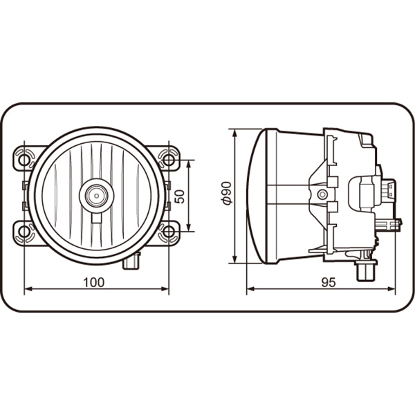 IPF 101FLG 軽量 ハロゲン フォグランプ 車用 H8 丸形 直径90mm