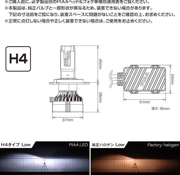 PIAA LEH220 ヘッドライト/フォグランプ用 LED H4 |  | 07