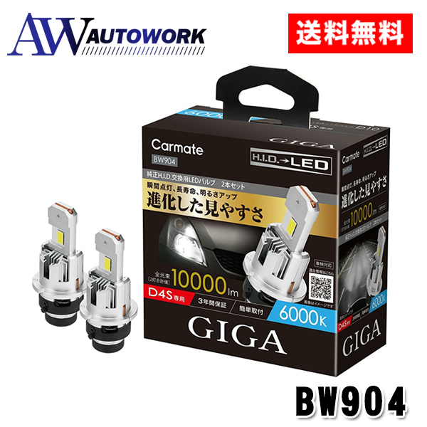 J[Cg GIGA BW904 LEDwbhou D10 6000K D4S