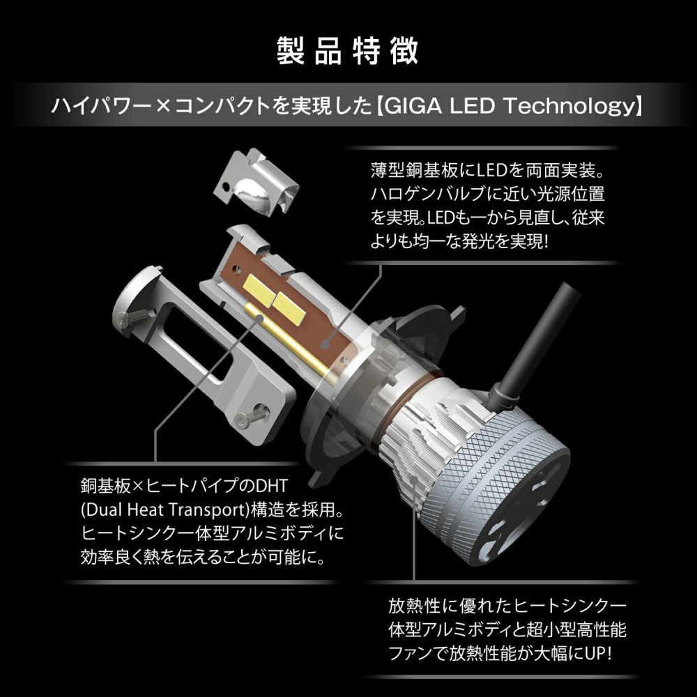 カーメイト GIGA 車用 LEDヘッドライト S7シリーズ 5000K 【 車検 