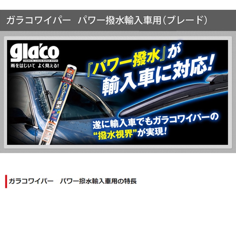 ソフト99 ガラコワイパーパワー撥水輸入車用ブレード PY-8 : オート
