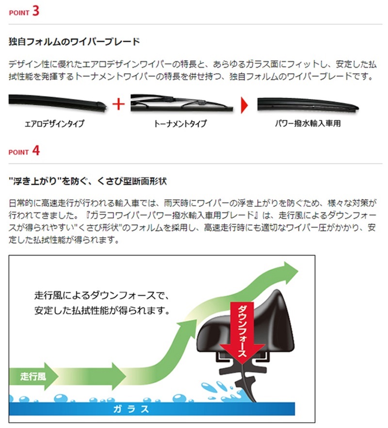 ソフト99 ガラコワイパーパワー撥水輸入車用ブレード PY-12｜autowork｜04