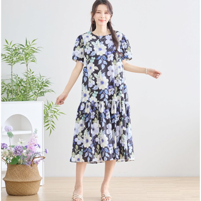 TRUBE ワンピース 半袖 レディース チュニック 大人可愛い 綿100