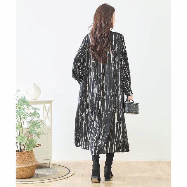【美品】アルベロベロ♥️ぶたさんひざ丈ロングチュニックワンピース TRUBE ワンピース 長袖 ロングワンピース 前開き チュニック