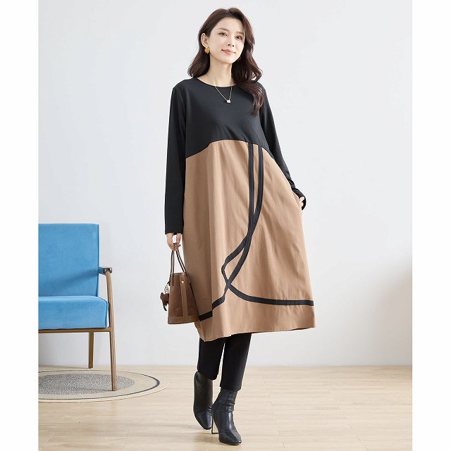 TRUBE チュニック ワンピース 長袖 カジュアル レディース 婦人服 秋